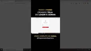 Criando Tela de Login e Senha com HTML e CSS