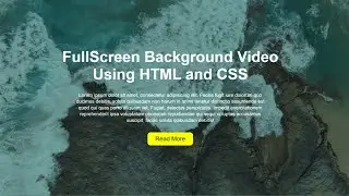 Full Screen Video Background Page Using HTML and CSS | How To Add a Video Background with HTML & CSS