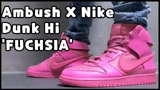 (4K) Nike Ambush Dunk unboxing/Ambush Nike Dunk Hi on feet review/Ambush Dunk FUCHSIA