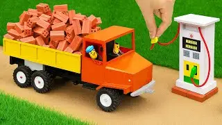 DIY Mini Truck loading Bricks Science Project | Gasoline and House Building
