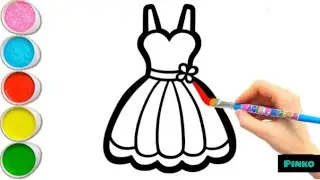 How to draw beautiful Dress||How to draw easy Dress||Magic Pinku Art