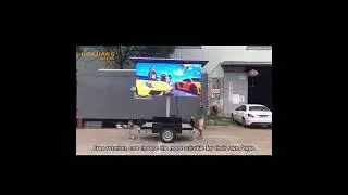 Solar panel powered P4 outdoor mobile LED trailer display signage