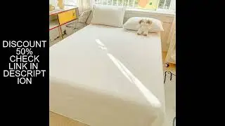 100%Organic Washed Cotton Bed Sheet 3Pcs Basic Percale Weave Soft Breathable Eco-Friendly Kids Adult
