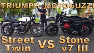Comparativa Triumph Street Twin VS Moto Guzzi V7 Stone III | El sonido del review no hace justicia 😥