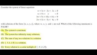 Solve this System Linear of  Equations | GreMath Subject Paper