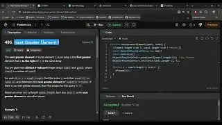 496. Next Greater Element I - LeetCode  & Kunal Kushwaha DSA Bootcamp Solutions |  JacaScript