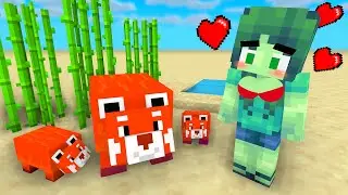 RED PANDA and Zombie Girl - Sad Story - Minecraft Animation