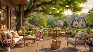 Warm Morning Ambience | Soft Piano Music with Crackling Fire for Deep Relaxation