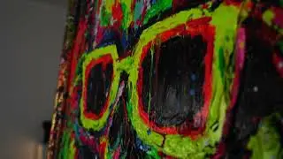 Framed abstract skull wall art 