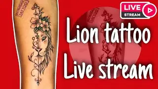 Lion Tattoo Design Live Stream 🦁✨ | Half Face Lion & Flowers Tattoo