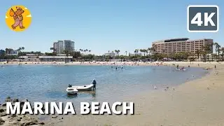Mother's Beach, Marina Del Rey Walking Tour | 4k Ultra HD | 🔊 Binaural Sound