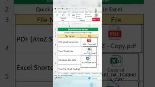 Part - 2 | Quick Access to your file in Excel | Superb Excel tricks for beginners level | #shorts