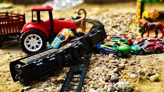 Loading Sand Tata Dump Truck IBharatBenz Volvo Tipper Accident PullingJCB Jeep Car@SCTOY 