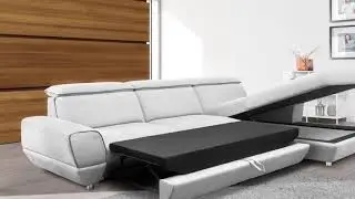 Buenar LEFT corner sofa bed in SAVANA 21 light grey
