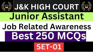 J&K High Court General Knowledge || Best 250 MCQs || Set-1 || J&K High Court Junior Assistant || #gk