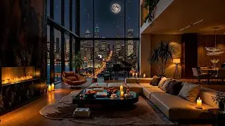 Peaceful Night in Luxury Apartment Ambience 🌃 Smooth Jazz Saxophone Music for Relax, Study & Sleep