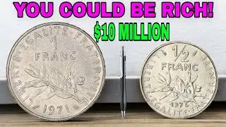 Most Valuable French 1 Franc And 1/2 Franc Coins Worth Big Money - Rare Coins From France To Look!