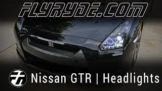 Nissan GTR Dual Projector Headlights with SRLSS and Switchback Angel Eyes from www.FlyRyde.com
