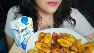 ASMR Plátano frito con lechera
