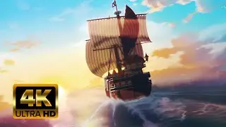 One Piece Thousand Sunny Sunset🌇 Live 4K Wallpaper For PC #thousandsunny #strawhats #4k