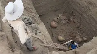 Peruvian archaeologists find pre-Incan tomb of Chancay culture leader left with four llamas