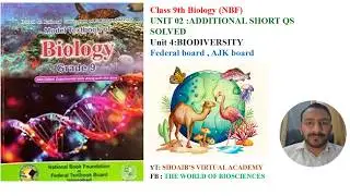 Biology (NBF)  unit 02*Biodiversity * Additional solved Short questions and answers SLO based.