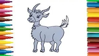 How to Draw a GOAT, Step by step.. Easy drawing.. Menggambar KAMBING.