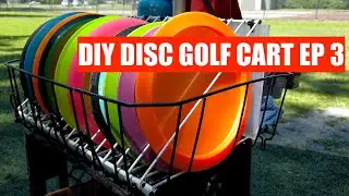 Dish rack and closet shelf make no bend disc golf cart