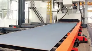 Shot blasting process~~rust removal of steel plate surface