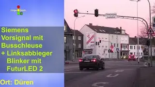 Siemens Vorsignal mit Diagonalpfeil (Rot/Gelb auf Schwarz) + Busschleuse + Blinker mit FuturLED 2