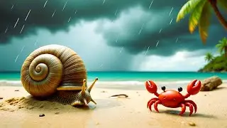 🐌 Storm-Shell: Snail&rsquo;s Thunderstorm Adventure at Sea Beach 🌧️ | Animated Cartoonz Shorts #trending