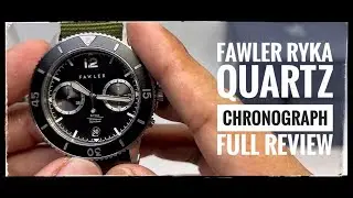 Full review of the Fowler Ryka steel & black military dive watch quartz chronograph by trendhim.com