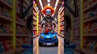 ❤️💀 Evolution of Skull: Crazy Skeleton Chasing a Motorized Girl 🏍️ ✅✨ #cat #cute #love #shorts