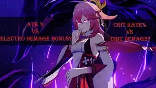 Yae Miko raw demage (crit rate vs crit demage) (atk% goblet vs electro goblet)