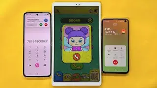 Three incoming Calls Samsung Tab A, Samsung S10E, Flip baby Phone, timer