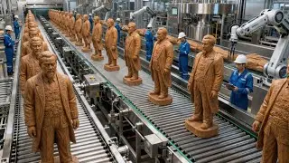 Inside a Giant Wooden Statue Workshop: From Raw Timber to Monumental Sculpture (Full Process)