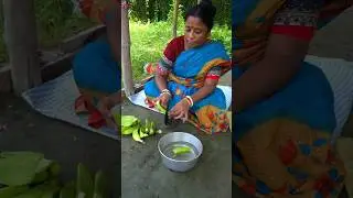 Raw banana kofta fry recipe #shorts #recipe #villagefood