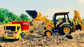 Mini JCB and Mini Truck Toy working in Heavy Rain |@gonelaayushipatel | Kids Toys Channel |