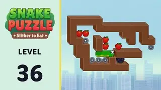 Snake Puzzle: Slither to Eat Level 36 | Every Puzzle Solved! 🎯