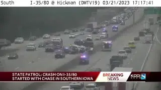 Iowa State Patrol investigating after chase ends in crash on I-80/35