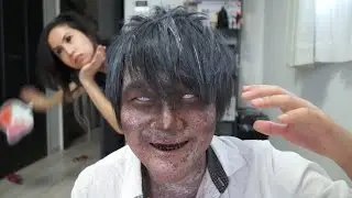 「トミックコラボ」- Tomikku Collab - ゾンビメイク方法(化粧)Zombie Makeup Tutorial