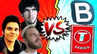 BATALLA DE YOUTUBERS | BADABUN vs Hola Soy German elRubius y Fernanfloo | PewDiePie vs T SERIES