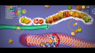 WORMSZONE.io epic Gameplay Top 1 | slitherio worm biggest snake io🐍 game |