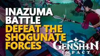Inazuma Battle Genshin Impact Shogun vs Resistance Scene (Kujou Sara vs Gorou, Kazuha, Beidou)