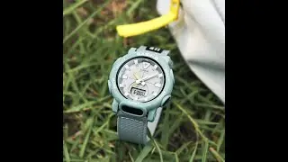 【CASIO卡西歐】BABY-G 甜美繽紛outdoor休閒風雙顯環保材質帆布腕錶/湖水綠 BGA-310C-3ADR
