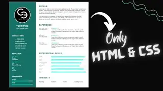 Resume using HTML and CSS | CV design in HTML CSS || 
