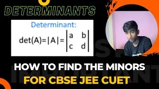 Minors of the Elements of a Determinants | Ncert Chapter - 4 | Determinants | Ultimate Study |