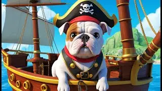 Captain Bulldog Becomes a Pirate | Funny Sea Adventure Kids Nursery Rhyme Animation