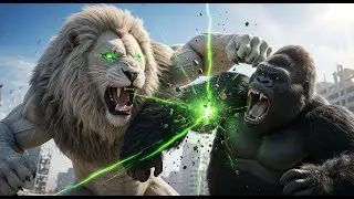 White Lion vs  Gorilla The Ultimate Creature Battle Epic Monster Showdown