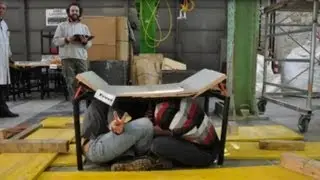 Earthquake-proof desk designed to save lives